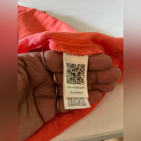 UNIVERSAL THREAD Women's Coral Orange Linen Blend Long Sleeve Side Cut Out Dress - Picture 7 of 11